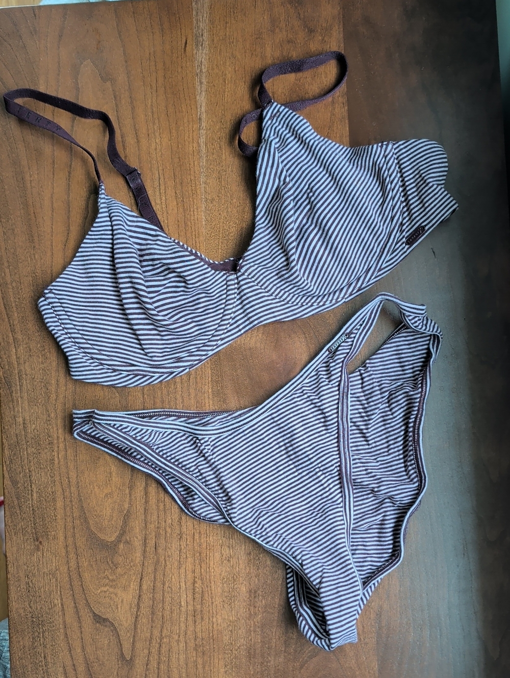 Striped Lavender & Plum Bra & Panties